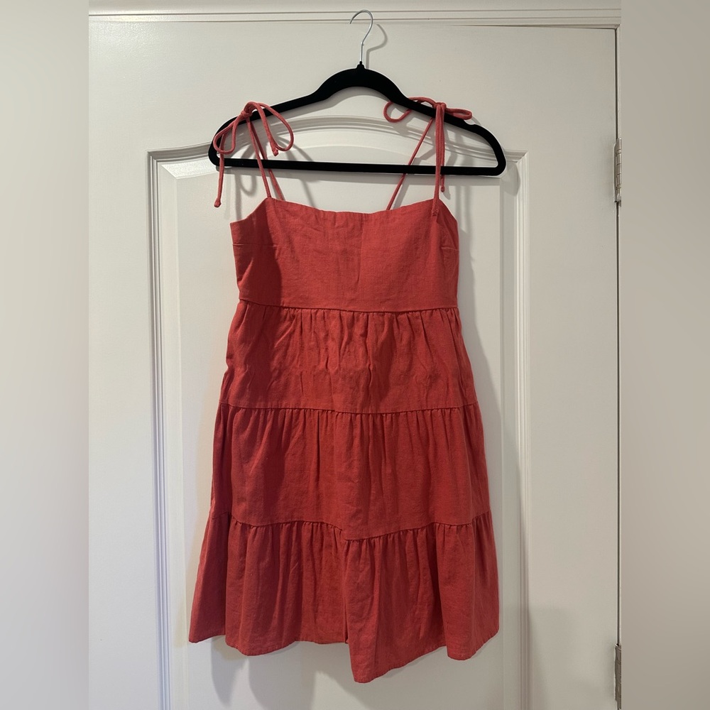 Abercrombie & Fitch Coral Smocked Dress
